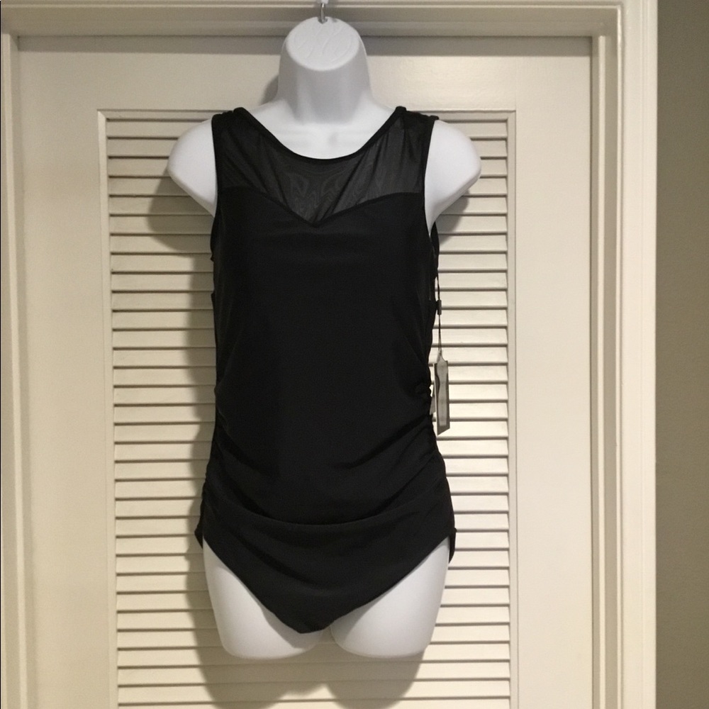 Black mesh swimsuit NWT